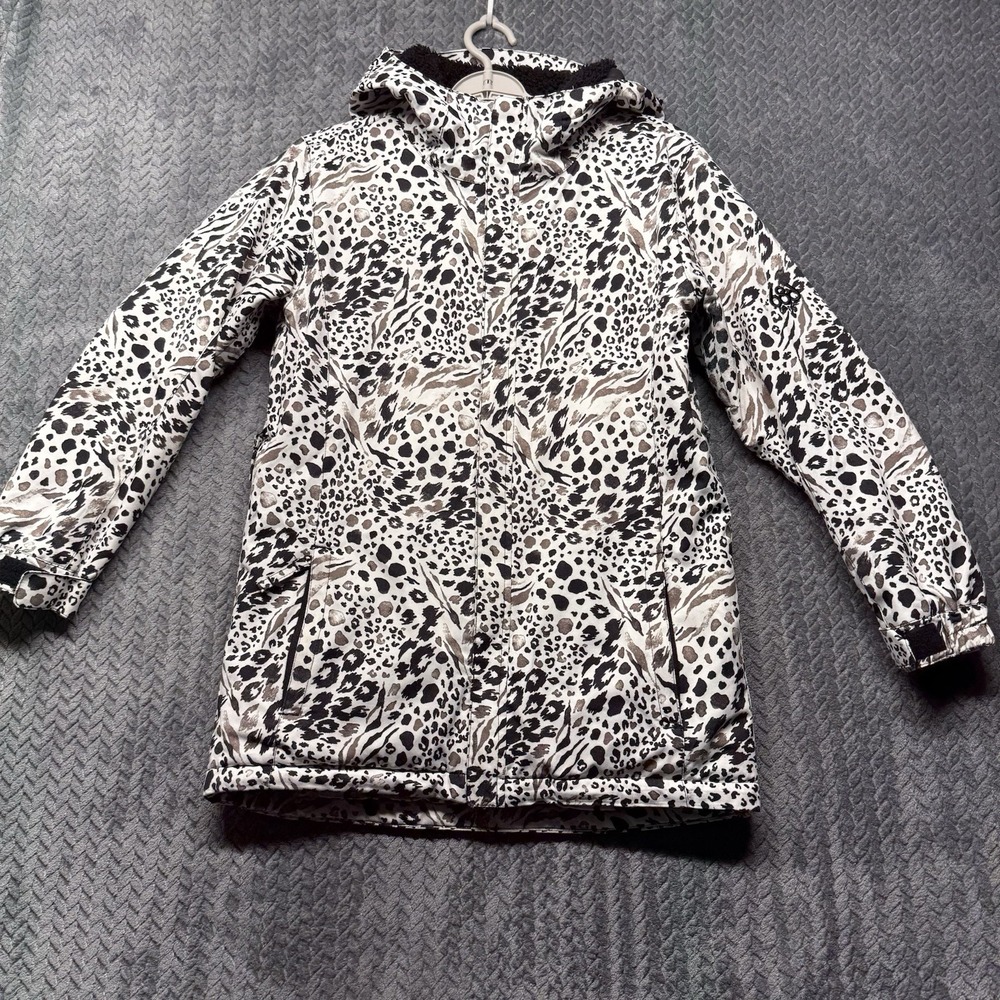 686 Girls Lily Snow Jacket Animal Print Hooded Insulated Size XL 10K Waterproof